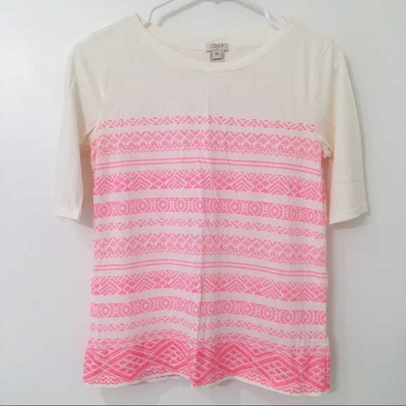 J. Crew Tops Hot Pink Elbowlength Tee Poshmark